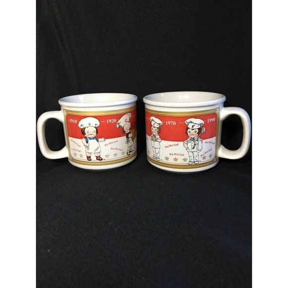 Campbell's Other - 2 Campbell’s Soup Mugs 1910-1940 Cup, 1950-1990 Cup. Collectible. Soup Bowls
